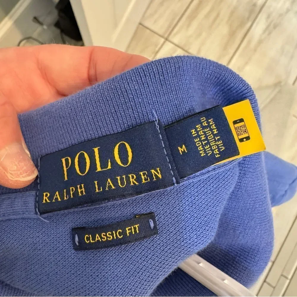 Polo Ralph Lauren Blue Polo Shirt in great condition. Size Medium- 100% cotton